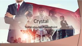  Presentation with team building - Presentation theme enhanced with building his super team background and a soft green colored foreground