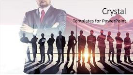  Presentation with team building - Colorful PPT theme enhanced with building his super team backdrop and a  colored foreground