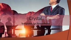  Presentation with team building - PPT theme having building his super team background and a violet colored foreground