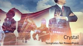  Presentation with team building - Cool new slides with building his super team backdrop and a  colored foreground