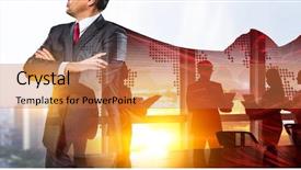  Presentation with team building - Amazing theme having building his super team backdrop and a coral colored foreground