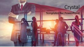  Presentation with team building - Colorful PPT layouts enhanced with building his super team backdrop and a violet colored foreground