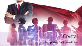  Presentation with team building - Cool new PPT theme with building his super team backdrop and a lilac colored foreground