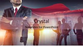  Presentation with team building - Audience pleasing presentation design consisting of building his super team backdrop and a coral colored foreground