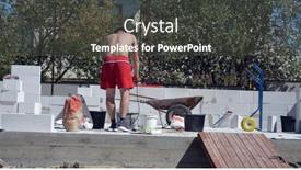  Presentation with house building - Slides enhanced with building-house-with-aerated-concrete background and a dark gray colored foreground