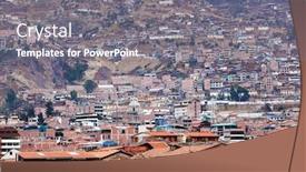  Presentation with building houses - Cool new slide deck with building-houses-on-the-hill backdrop and a gray colored foreground