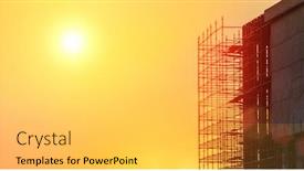  Presentation with building construction - Cool new presentation with building-in-construction-at-sunset backdrop and a light gray colored foreground