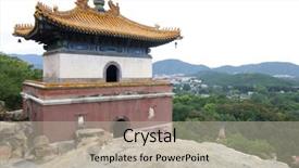  Presentation with regions - Theme featuring mongolian empire - building in four great regions background and a mint green colored foreground