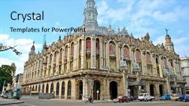  Presentation with theater - Slides with building in old havana cuba background and a  colored foreground