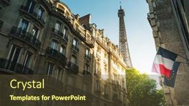  Presentation with eiffel tower - Cool new PPT theme with building-in-paris-near-eiffel backdrop and a tawny brown colored foreground