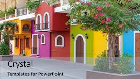  Presentation with apartment - Presentation design with building in puerto vallarta mexico background and a light gray colored foreground