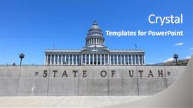  Presentation with salt lake city - Beautiful theme featuring building in salt lake city backdrop and a teal colored foreground