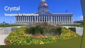  Presentation with salt lake city - Amazing theme having building in salt lake city backdrop and a cobalt blue colored foreground