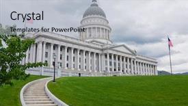  Presentation with salt lake city - Beautiful theme featuring building in salt lake city backdrop and a light gray colored foreground