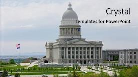  Presentation with salt lake city - Slide deck featuring building in salt lake city background and a sky blue colored foreground