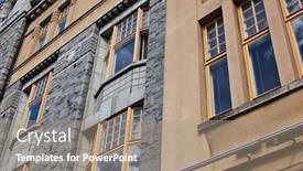  Presentation with finland - PPT layouts enhanced with building-in-turku-city-center background and a coral colored foreground