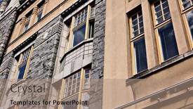  Presentation with finland - PPT theme featuring building-in-turku-city-center background and a coral colored foreground