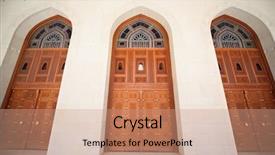  Presentation with oman - Slide deck with building inside grand mosque background and a  colored foreground