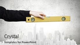  Presentation with measuring - Audience pleasing PPT layouts consisting of building inspections - close up of female hand backdrop and a white colored foreground