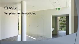  Presentation with granite - Theme enhanced with building interior granite floor white wall background and a soft green colored foreground