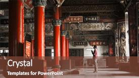  Presentation with temple - Audience pleasing presentation consisting of building interior of temple backdrop and a tawny brown colored foreground