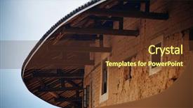  Presentation with penang heritage building - Slide deck enhanced with building is the unique dwelling background and a tawny brown colored foreground