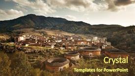  Presentation with unique temples - Cool new slide set with building is the unique dwelling backdrop and a tawny brown colored foreground