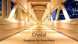  Presentation with night city - Colorful PPT layouts enhanced with building lighting - corridor of the city hall backdrop and a yellow colored foreground