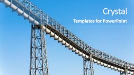  Presentation with piping system - Slide deck with tomatoe bush growing in summer garden natural plants background and a tawny brown colored foreground