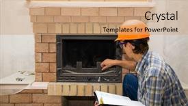  Presentation with new client interview wearing mask - Cool new presentation with building master examines a new backdrop and a coral colored foreground