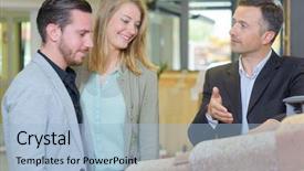  Presentation with tiles - Audience pleasing PPT theme consisting of building material - salesman showing roof tiles backdrop and a light blue colored foreground