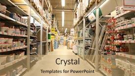  Presentation with building construction - Beautiful presentation design featuring building materials shop backdrop and a coral colored foreground