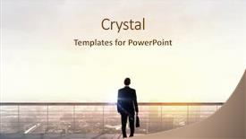  Presentation with roof - Theme enhanced with building men - back view of businessman standing background and a cream colored foreground