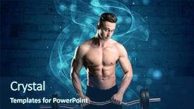  Presentation with weight lifting - Theme having building men - sexy body builder lifting weight background and a  colored foreground