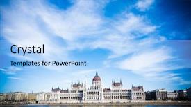  Presentation with parliament - Cool new slide deck with building of parliament in budapest hungary europe backdrop and a light blue colored foreground