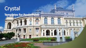  Presentation with opera - PPT theme consisting of building of public opera theater background and a  colored foreground