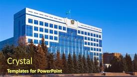  Presentation with kazakhstan - Slide deck with building-of-the-akimat background and a wine colored foreground