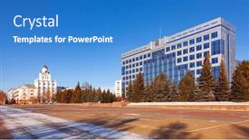  Presentation with kazakhstan - Slide set featuring building-of-the-akimat background and a teal colored foreground