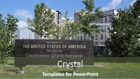  Presentation with embassy - PPT layouts enhanced with building-of-the-embassy background and a tawny brown colored foreground