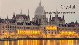  Presentation with hungary - PPT layouts enhanced with building-of-the-parliament background and a soft green colored foreground