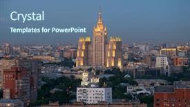  Presentation with stalin - Cool new PPT theme with building on square kudrinskaya stalin backdrop and a ocean colored foreground