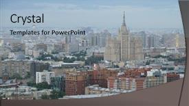  Presentation with stalin - Presentation theme consisting of building on square kudrinskaya stalin background and a light blue colored foreground