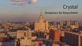  Presentation with stalin - Beautiful PPT theme featuring building on square kudrinskaya stalin backdrop and a  colored foreground