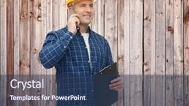  Presentation with maintenance technology - Slide set enhanced with building people technology and maintenance background and a  colored foreground