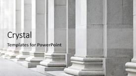  Presentation with greek - Colorful PPT theme enhanced with greek pillars - white pillar backdrop and a light gray colored foreground