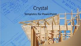  Presentation with building plans - Amazing presentation theme having building plans behind housing construction backdrop and a light blue colored foreground