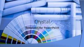  Presentation with building plans - Presentation theme featuring building-plans background and a light blue colored foreground