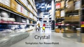  Presentation with data warehouse cubes - Amazing slide set having building products - large furniture warehouse backdrop and a light gray colored foreground