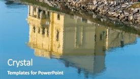  Presentation with peace - Audience pleasing presentation design consisting of building reflected in the water backdrop and a  colored foreground