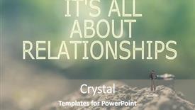  Presentation with stand - Theme consisting of building relationships - concept of with a person background and a gray colored foreground